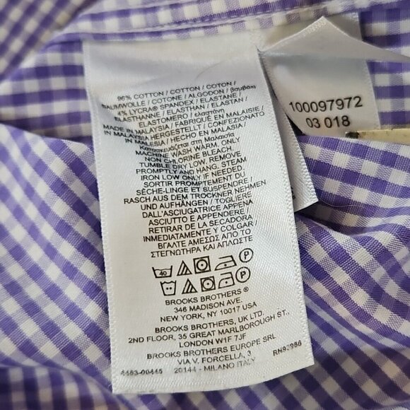 Brooks Brothers Regent Shirt Size 16 1/2 33 Purple Button-Down Quiet Luxury Y2K - Picture 11 of 12